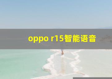 oppo r15智能语音